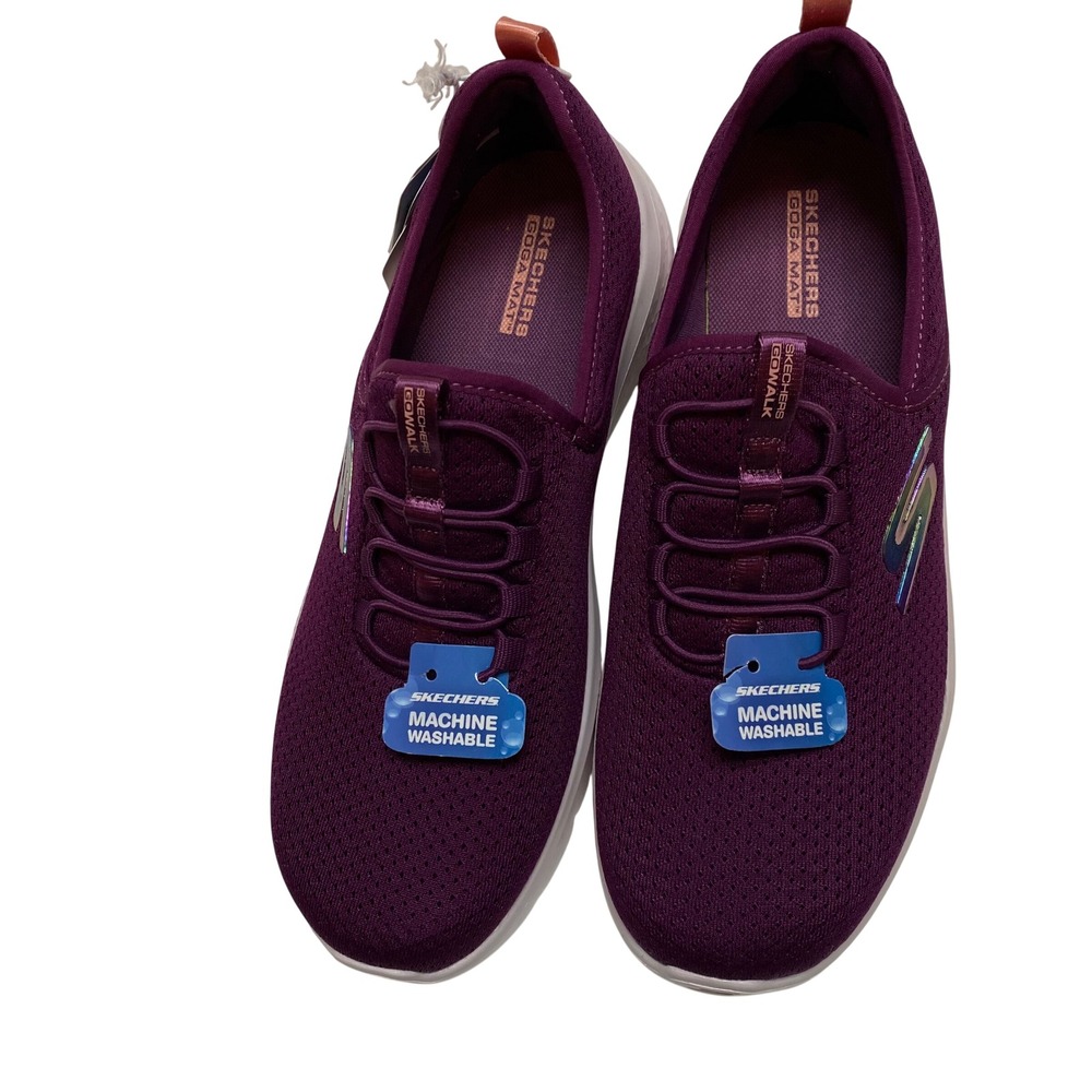 Skechers GoWalk Joy Plum Mesh Slip on Walking Shoes Goga Mat Women's 7.5 NEW